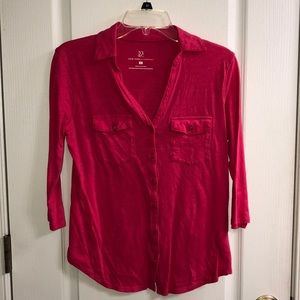 3/$12 💰 NY&Co Pink Button Up Shirt